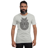 Men's Abstract Face Art T-Shirt  - Grey